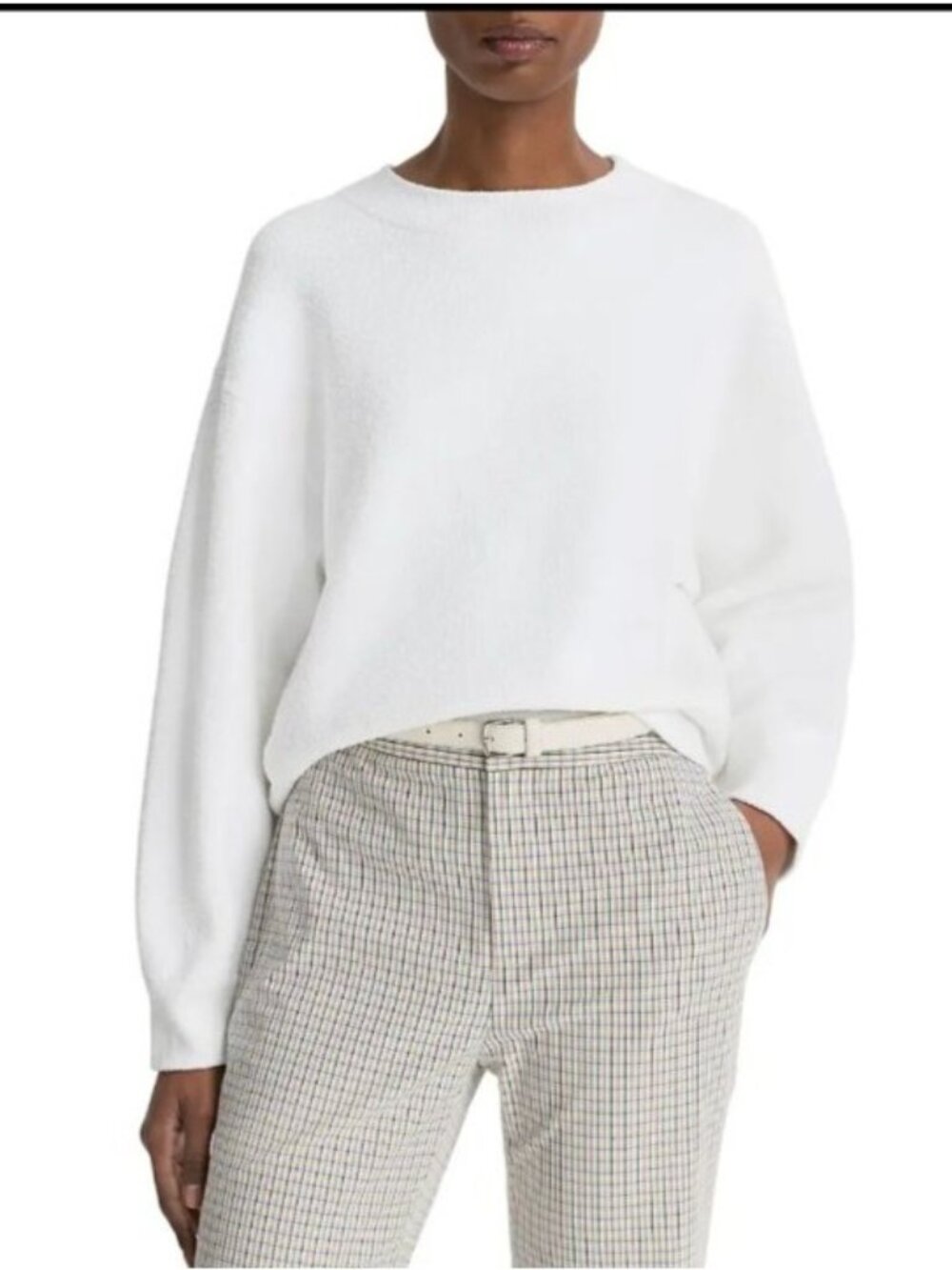 Vince Boucle White Sweater Size Medium